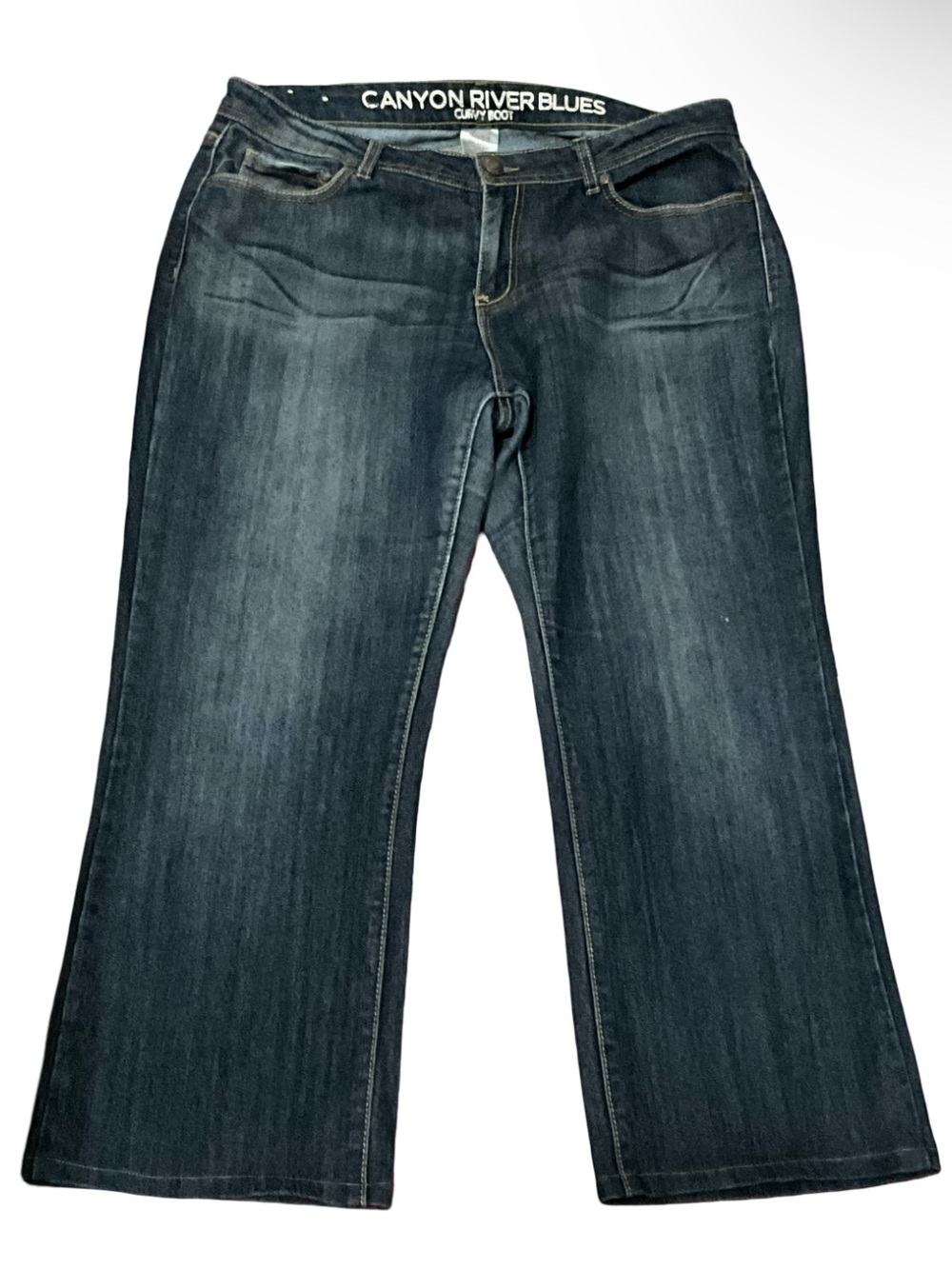 Canyon River Blues Curvy Bootcut Jeans Women’s Size 14 Dark Wash Stretch